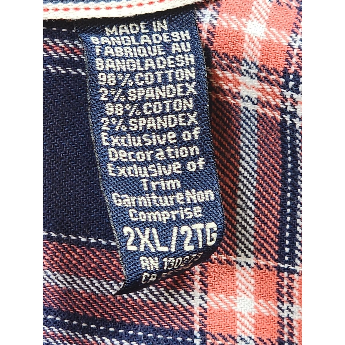 Wrangler Plaid Flannel Shirt Mens 2XL Button Western Flex Comfort Cowboy Rodeo