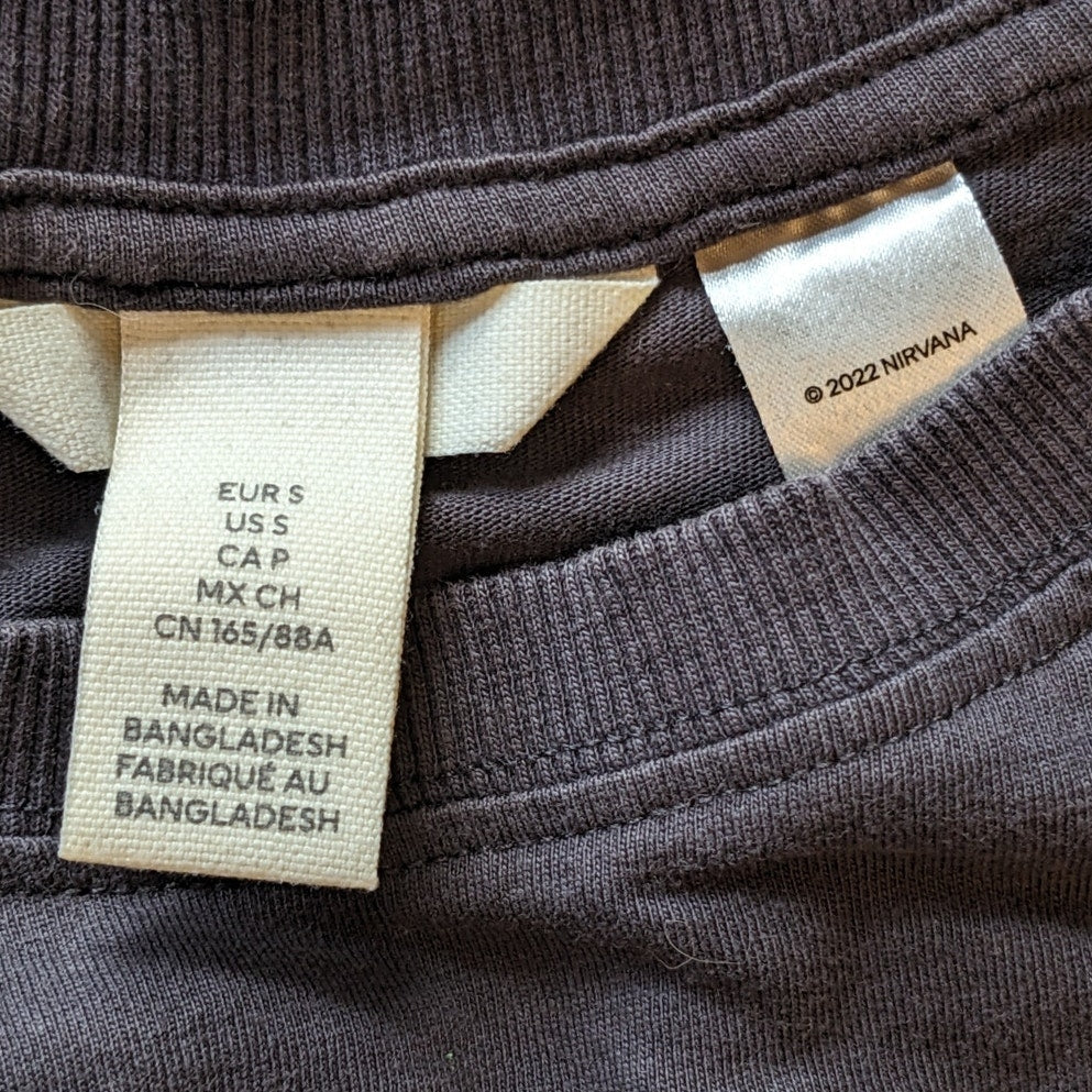 Nirvana Band Tee Women Small In Utero Tour Top Black Graphic Grunge Rock T Shirt