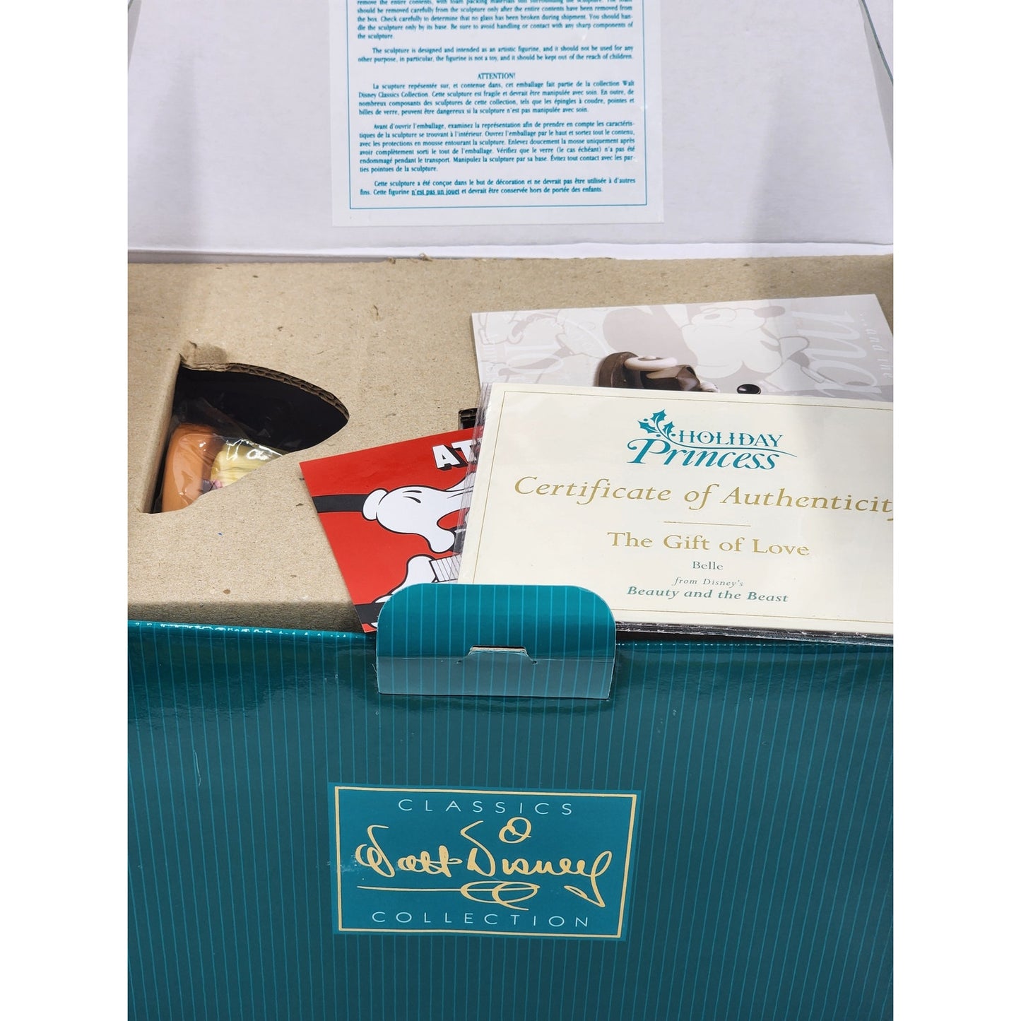WDCC Belle Holiday Princess Gift of Love Beauty Beast Disney Retired COA Box