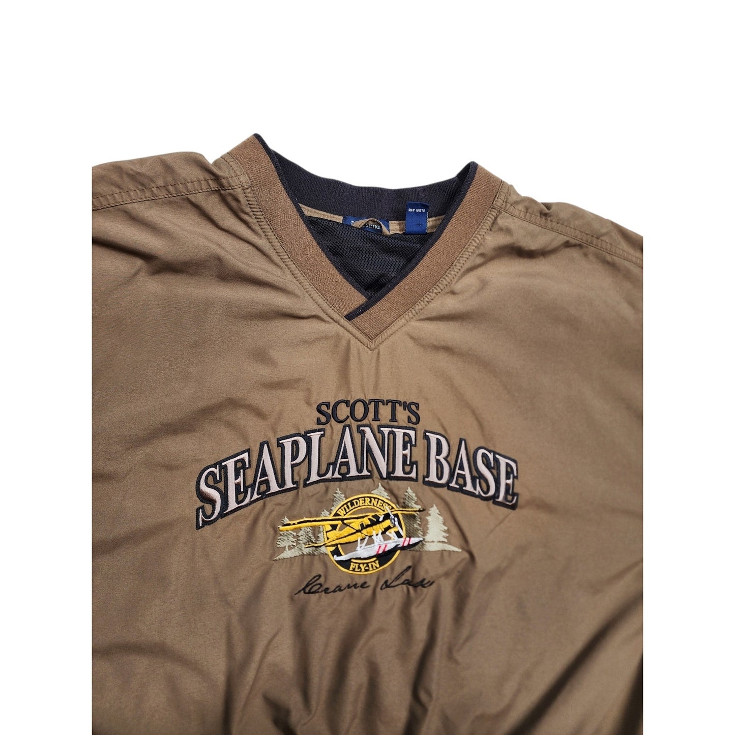 Rivers End Seaplane Pullover Windbreaker 3XL V Neck Vintage Aviation Pilot Y2K