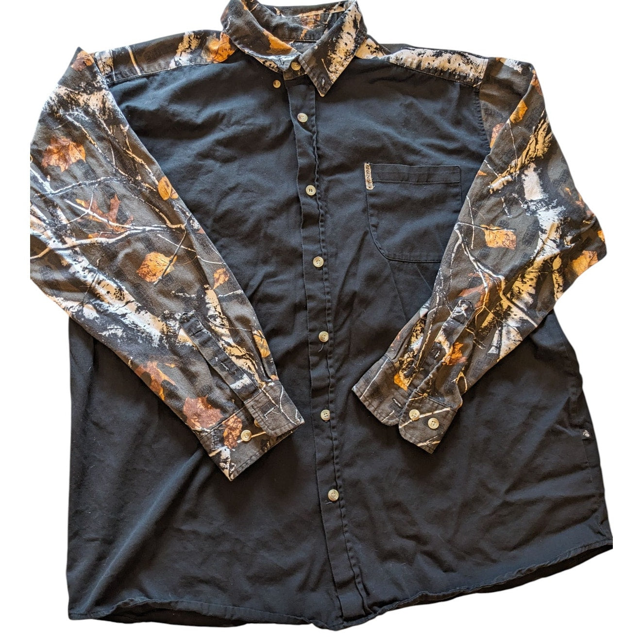 Legendary Whitetails Button Down Shirt Men 2XLT Camo Sleeves Long Sleeve Hunting