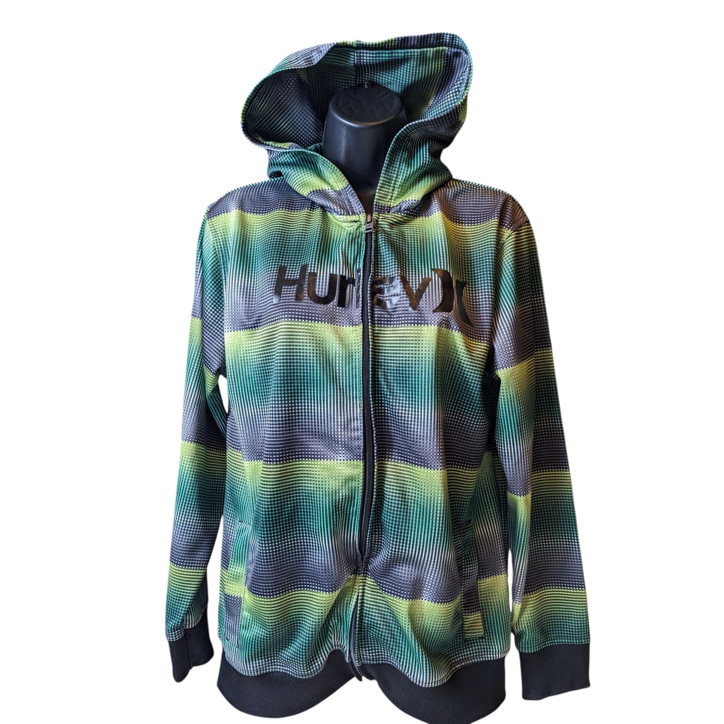 Hurley Hoodie Women Large Zip Graphic Jacket Y2K Style Streetwear Surf Skate