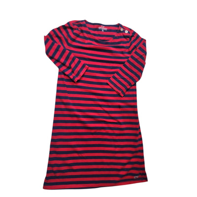 Vineyard Vines Girl Stripe Dress Medium Long Sleeve Cotton Spandex Preppy School