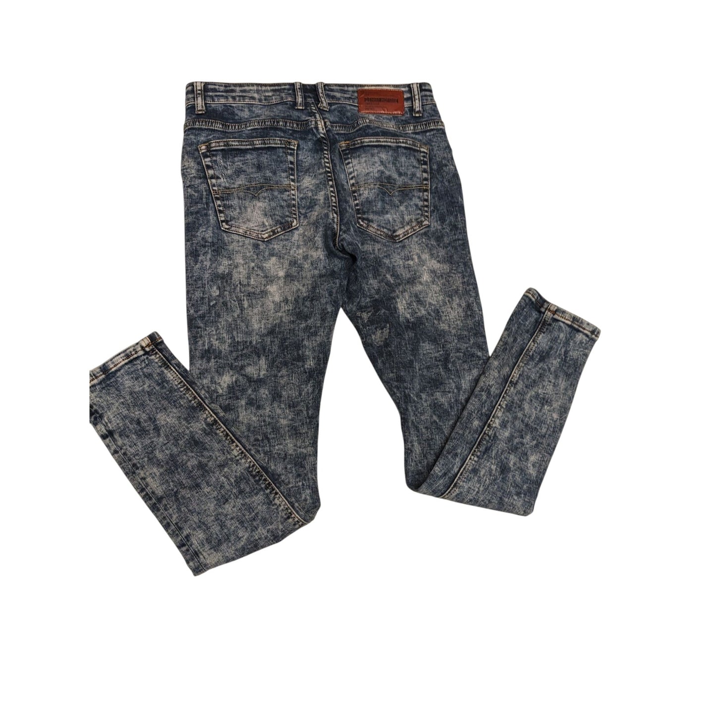 USTORM Jeans Mens Slim Fit 32x32 Blue Acid Wash Distressed Denim Retro Y2K Vibe