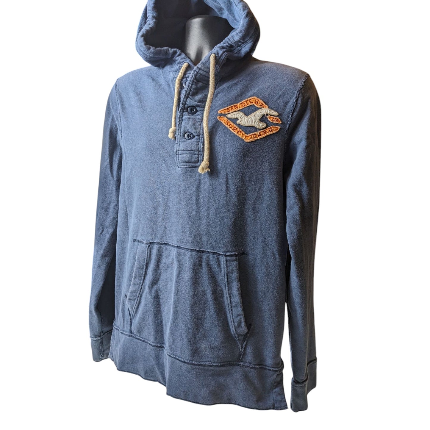 Hollister Henley Sweatshirt Mens Large Womens XL Hooded Pullover Surf San Diego