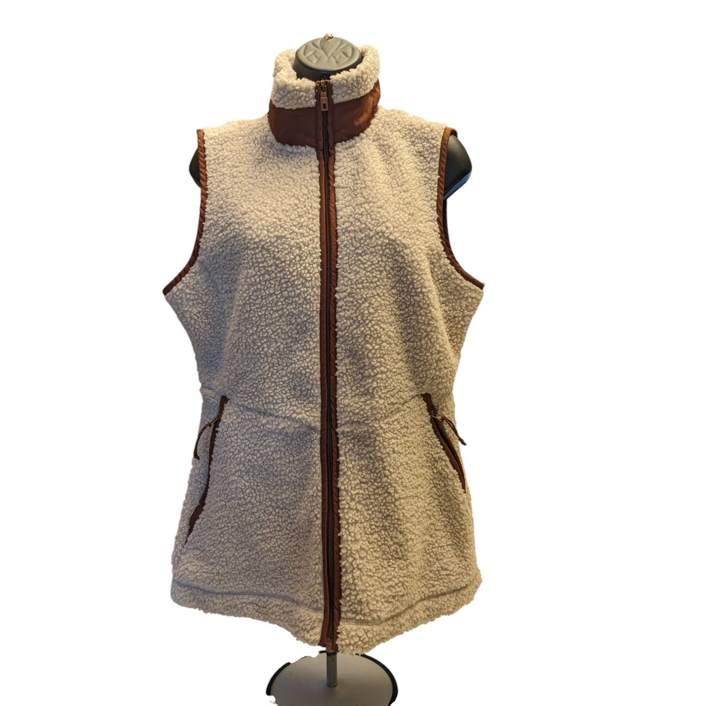 Avalanche Sherpa Fleece Vest Women Medium Cozy Sleeveless Jacket Hiking Camping