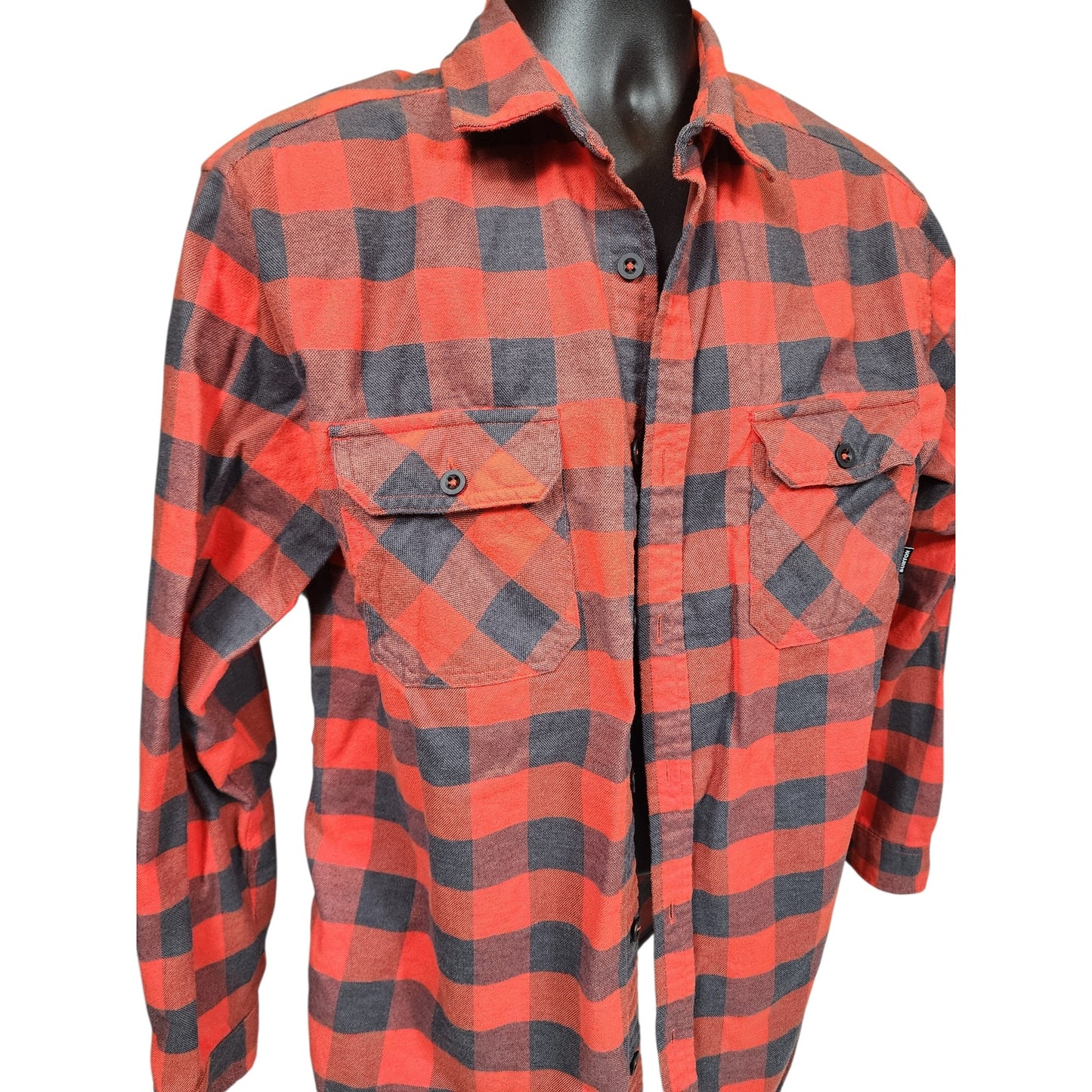 Burton Flannel Shirt Mens Large Red Black Buffalo Plaid Button Lumberjack Skate