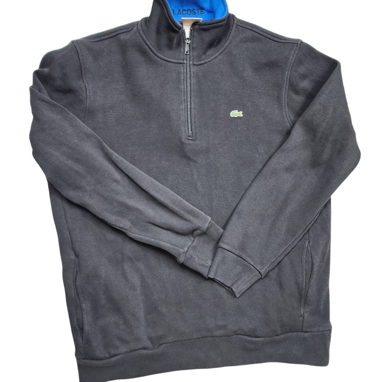 Lacoste Sweatshirt Quarter Zip Pullover Men XL Sweater Long Sleeve Casual Preppy