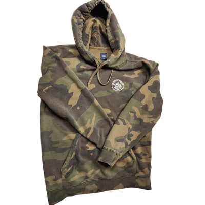 VANS Hoodie Large Camo Pullover Off Wall Skate Streetwear Y2K Kangaroo Pocket