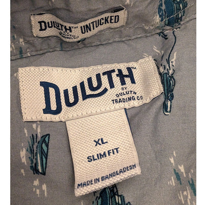 Duluth Trading Untucked Shirt Mens XL Short Sleeve Slim Fit Fishing Boat Summer