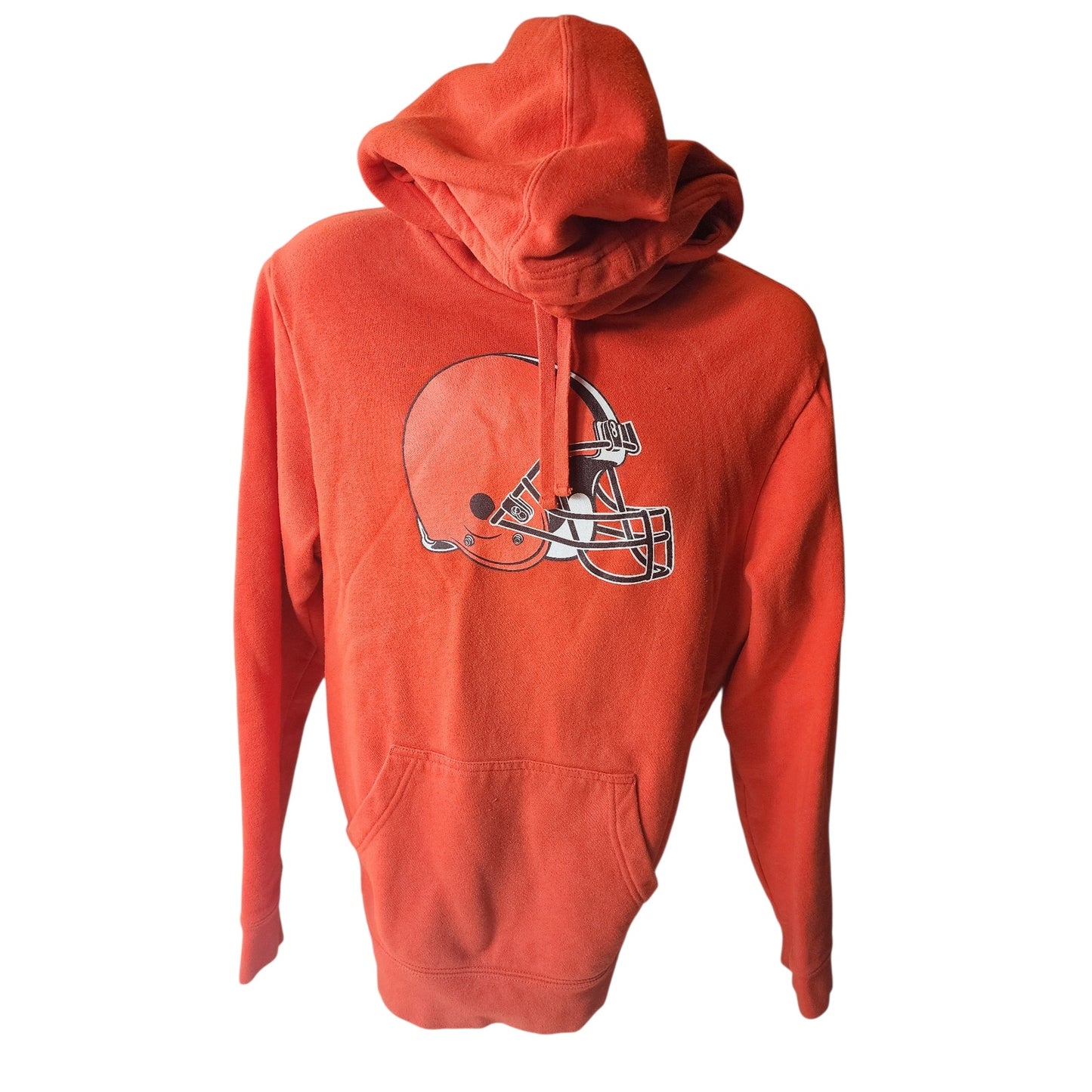 NFL Team Apparel Cleveland Browns Hoodie Mens Large Orange Pullover Sweatshirt