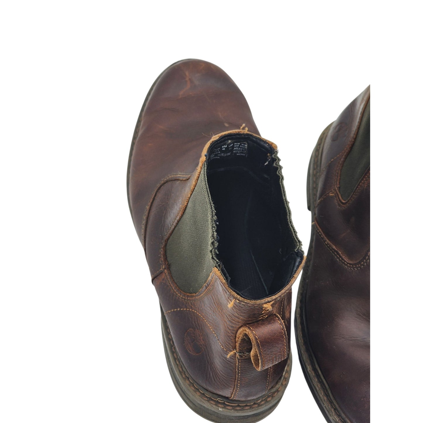 Timberland Shoes Men 12 Chelsea Boots Leather Slip On Ankle Pull On Rugged 9745A