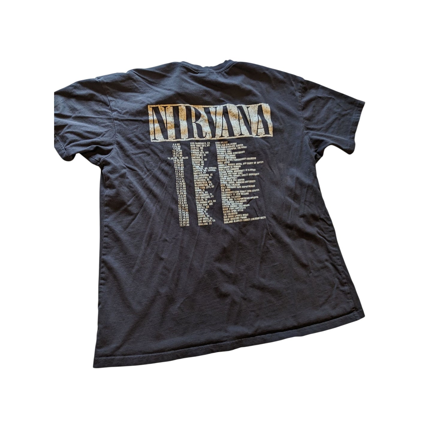 Nirvana Band Tee Women Small In Utero Tour Top Black Graphic Grunge Rock T Shirt