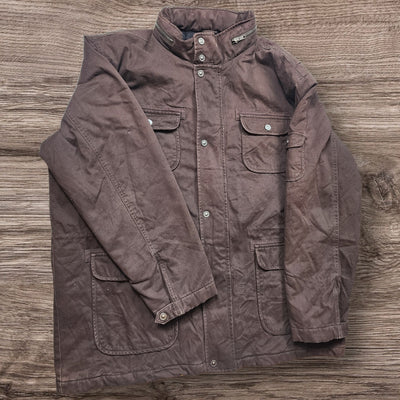 TCM Montana Brown Waxed Field Jacket Mens XL Utility Work Hooded Hunting Hiking