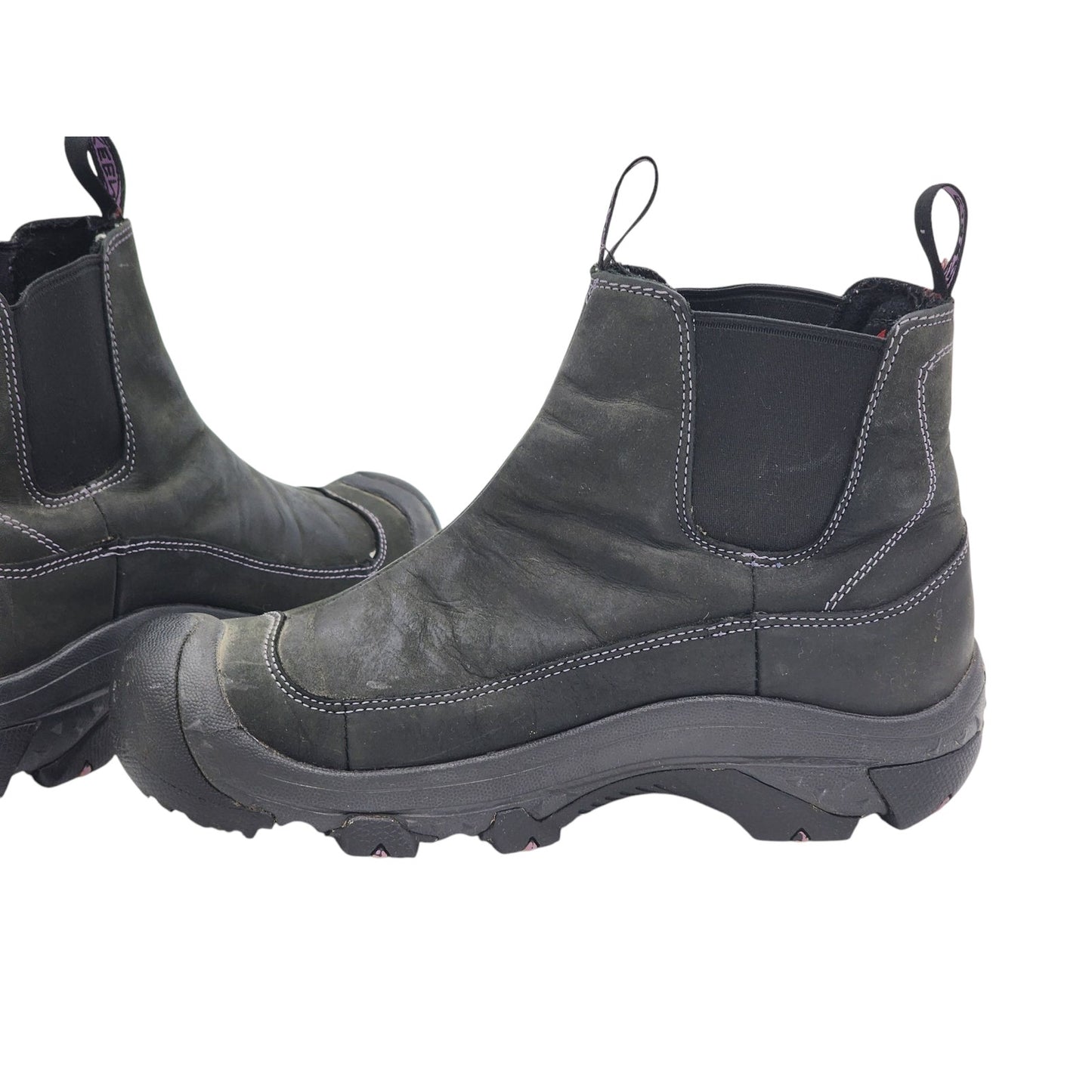 KEEN Boots Women 9 Dry Warm M+A Traction Leather Pull On 200g Chelsea Ankle 5299