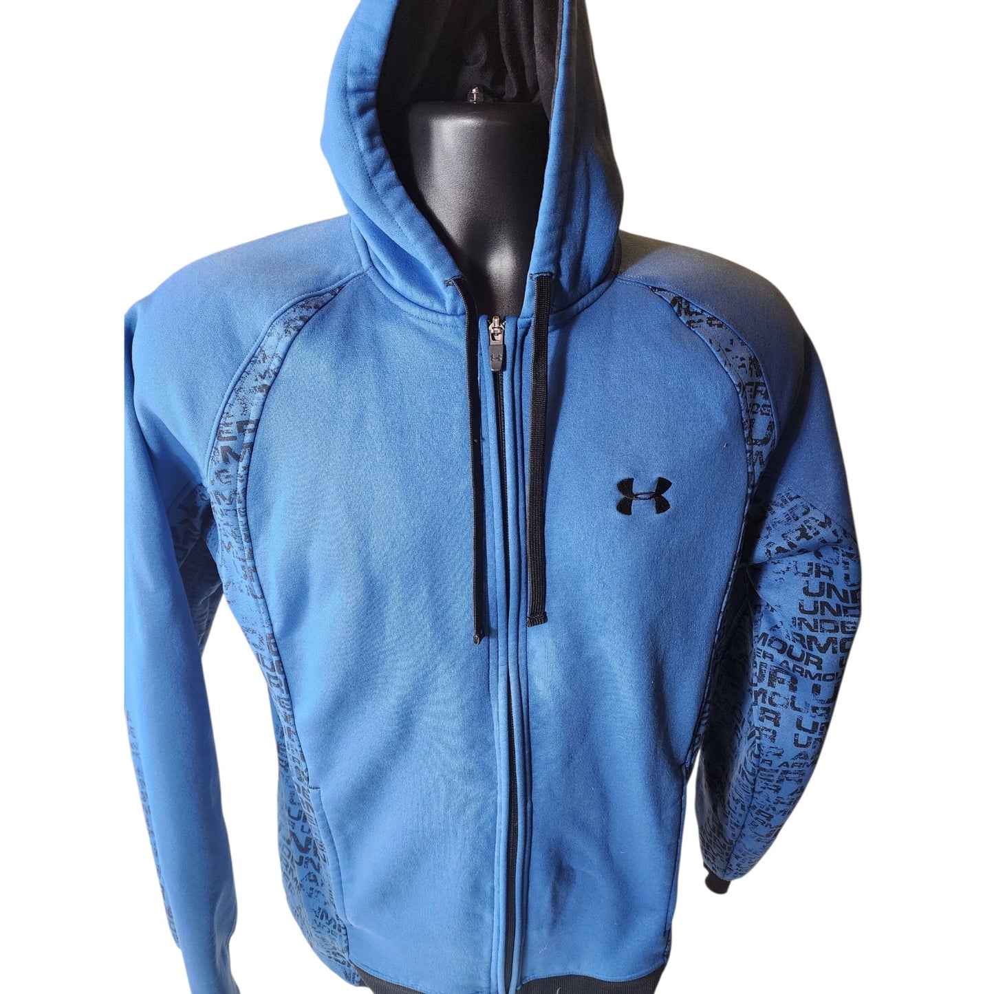 Under Armour Hoodie Men Small Women Medium Zip Sweatshirt Jacket Gym Drawstring
