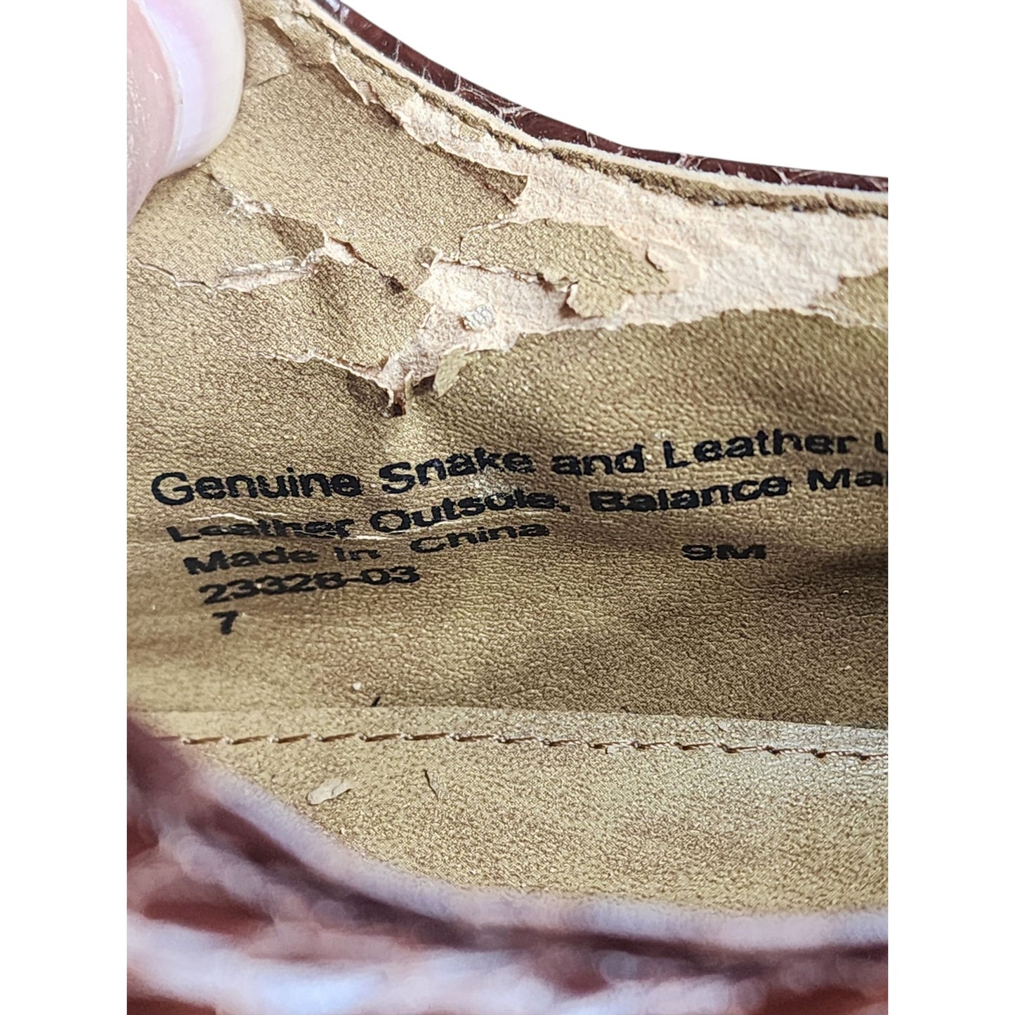 Stacy Adams Shoes Genuine Snake Leather Mens 9M Dress Brown Oxford Square Toe