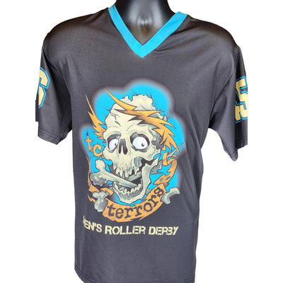 Vintage Skull Graphic T Shirt Mens M MN Roller Derby Terror Jersey Zombie Horror