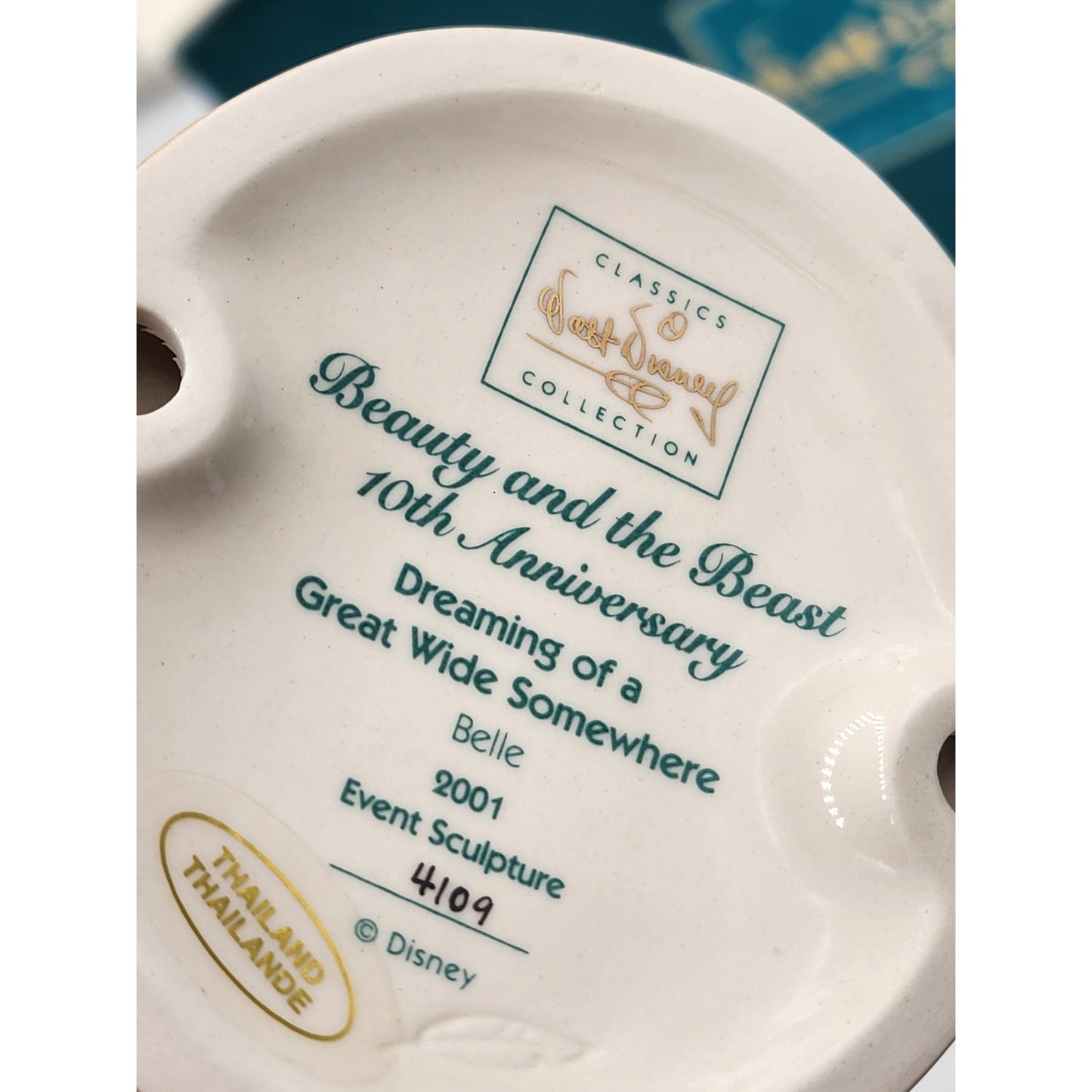 WDCC Belle Dreaming of a Great Wide Somewhere Beauty Beast 10th Anniversary COA