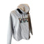 VANS Hoodie Womens Medium Floral Embroidered Raw Hem Cut Off Pullover Sweatshirt
