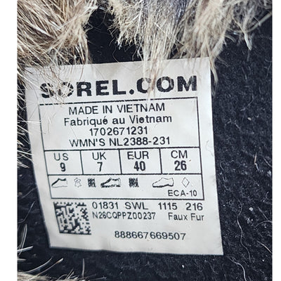 Sorel Tofino Boots Womens 9 Faux Fur Waterproof Winter Snow NL2388-231 Gorpcore