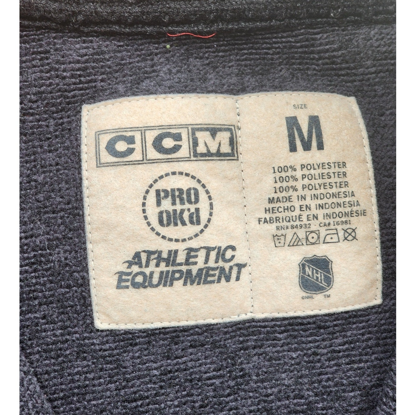 CCM Montreal Canadiens NHL Full Zip Jacket Mens Medium Vintage Pro OK’d Hockey