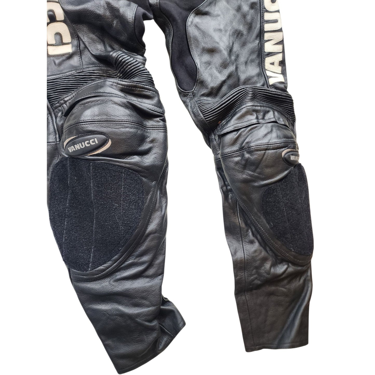 Vanucci Motorcycle Pants Mens 38 EU 28x30 Leather Trousers Knees Protective Moto