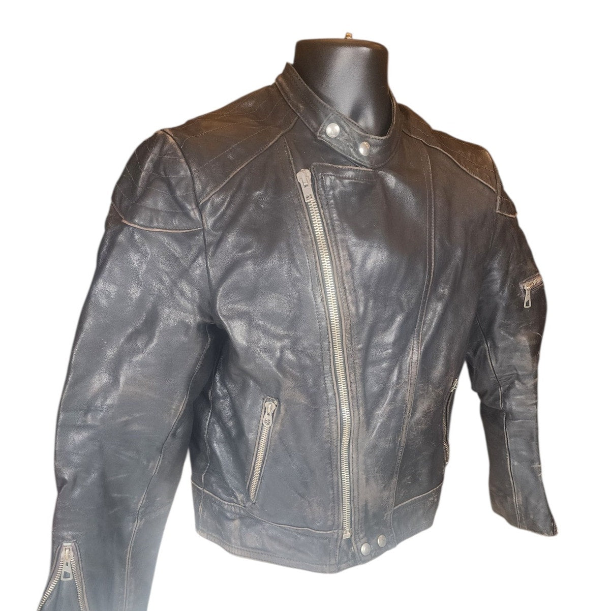 Vintage Harro Biker Jacket Women Small Men XS Youth XL Motorcycle Leather Cafe