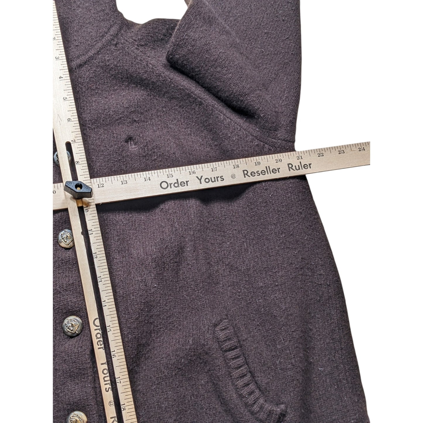 Lauren Ralph Lauren Hooded Cardigan Womens 2X Wool Cashmere Angora Sweater Horse
