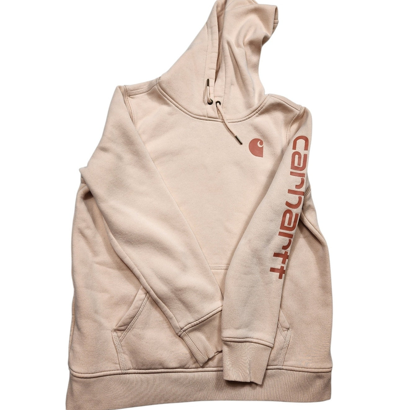 Carhartt Hoodie Womens Large Relaxed Fit Pullover Logo Sleeve Workwear Casual