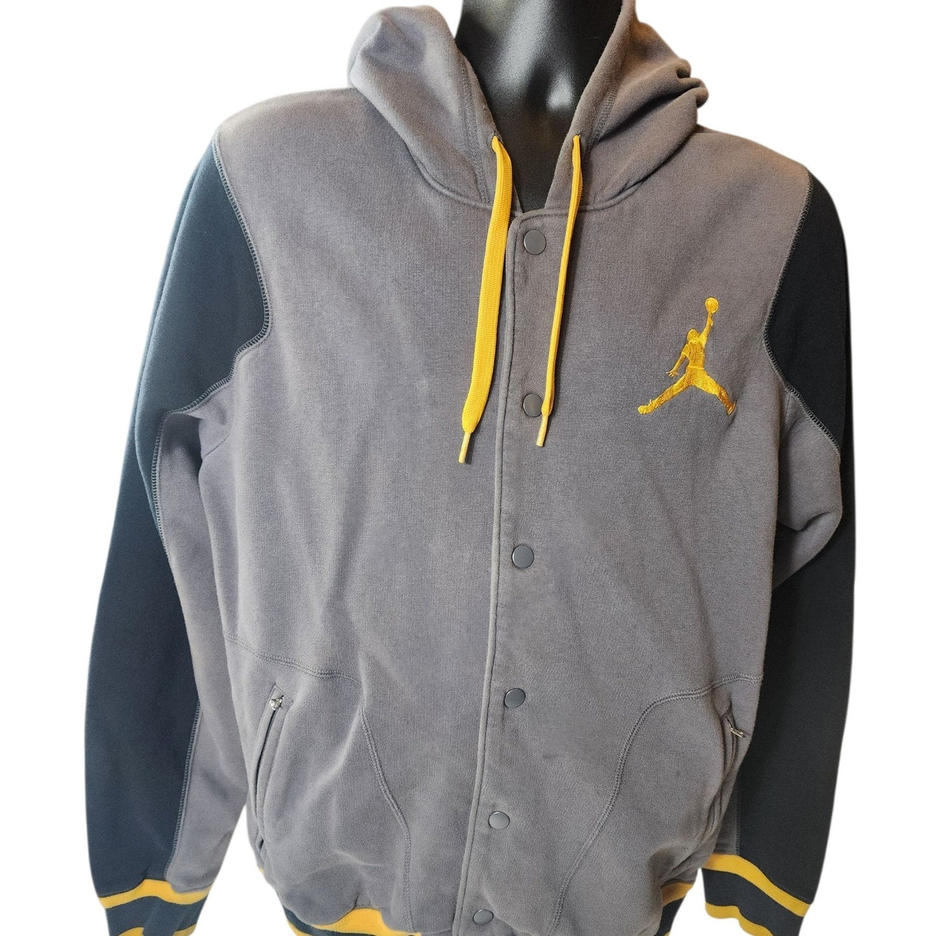 Nike Jordan Hoodie Mens Large Fleece Jacket Button Sweatshirt Jumpman Streetwear