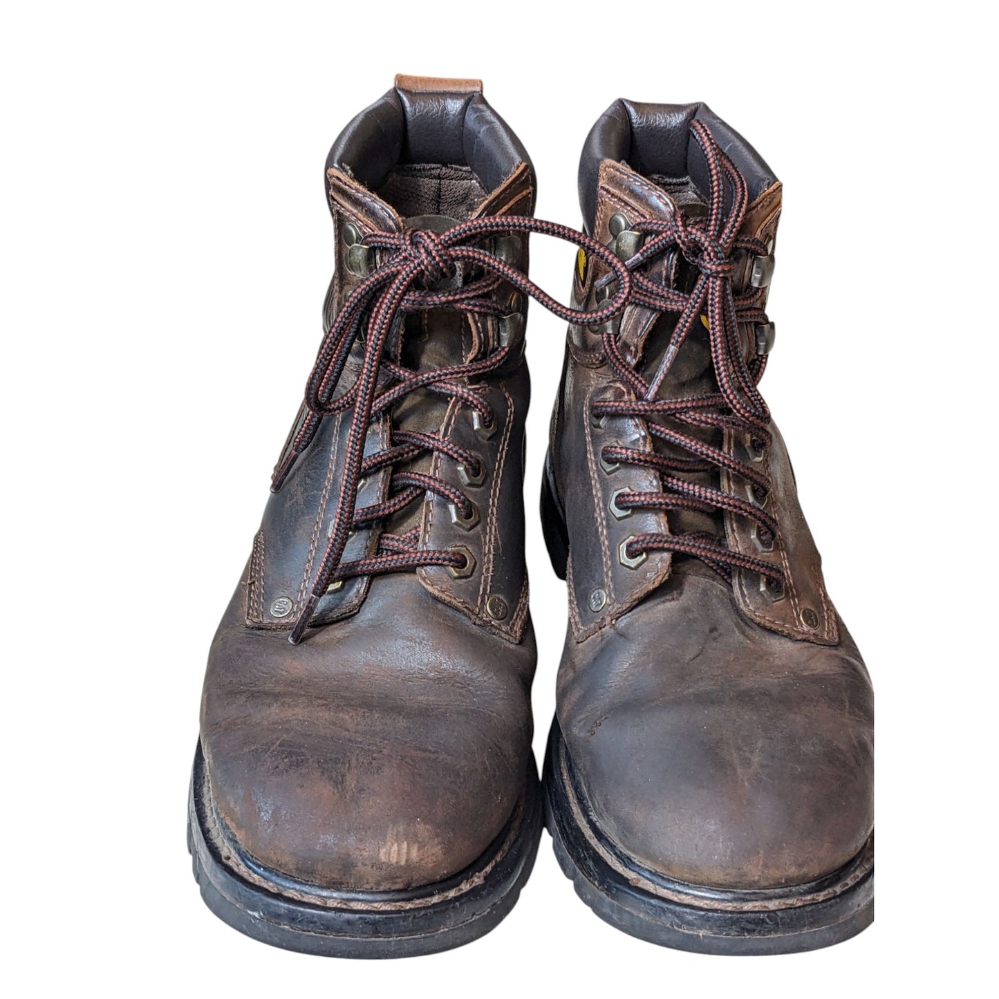 Caterpillar Work Boots Mens 10.5 Brown Leather Steel Toe Safety Oil Resistant