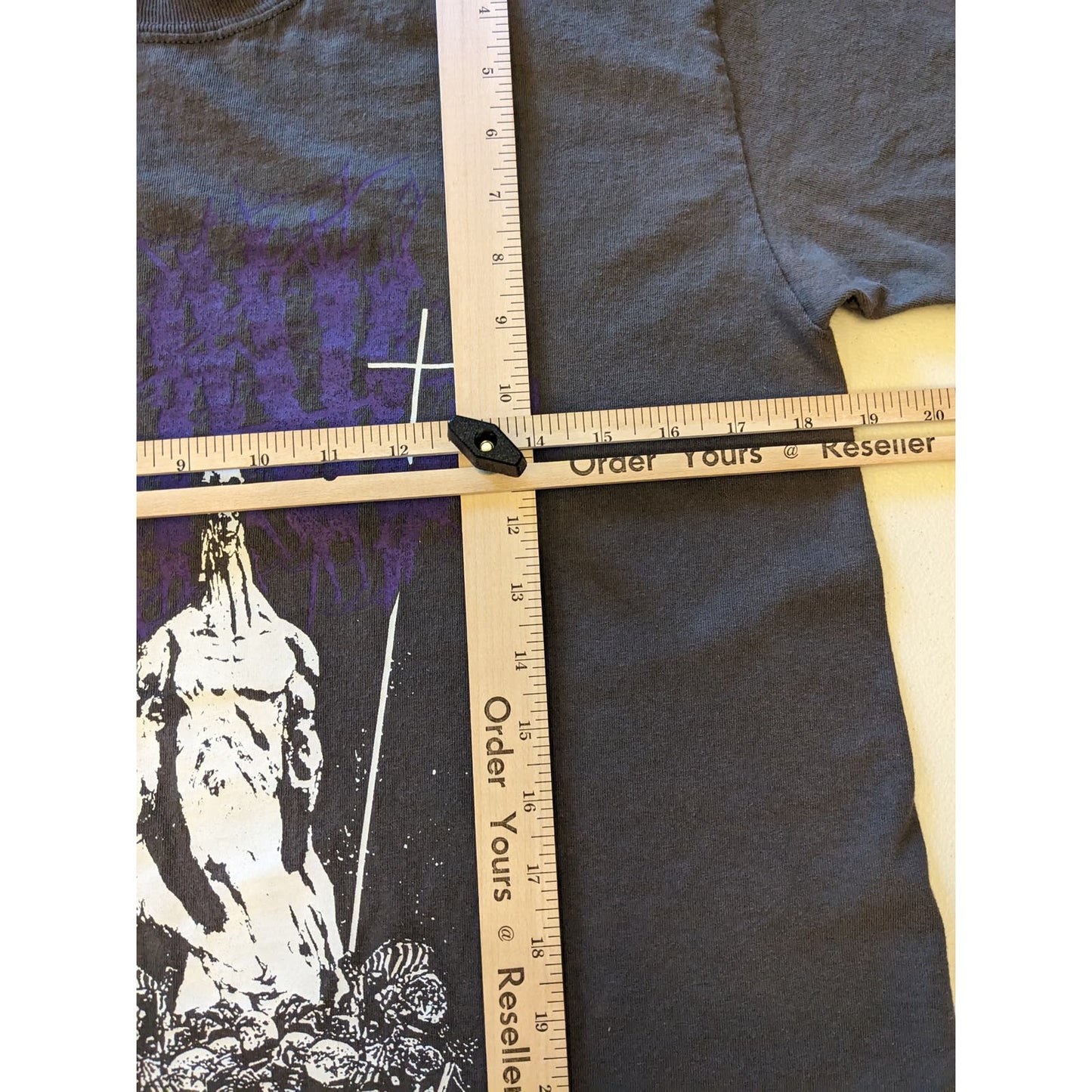 Gothic Graphic Tee T Shirt Mens Medium Short Sleeve Skeleton Macabre Heavy Metal