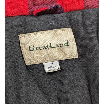 GreatLand Vest Men Medium Buffalo Plaid Flannel Fleece Sleeveless Zip Lumberjack