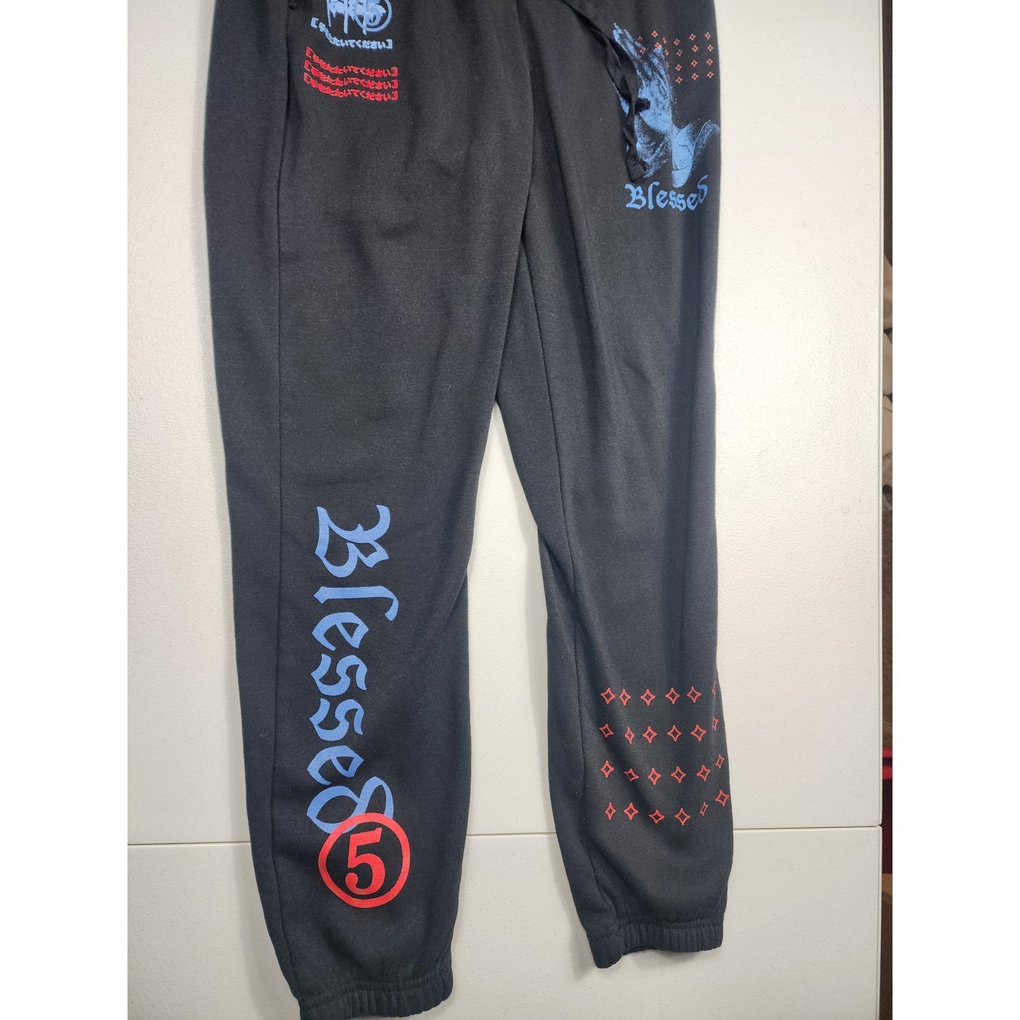 Brooklyn Cloth Jogger Sweatpants Womens Medium Blessed Prayer Graphic Streetwear
