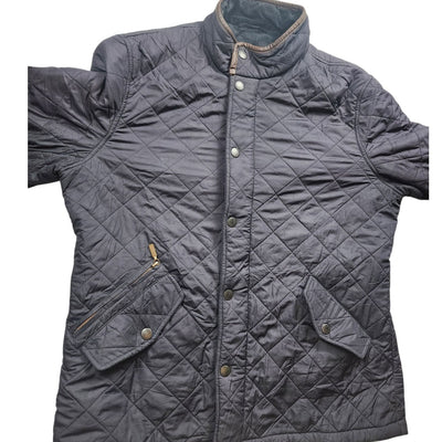 Barbour Quilted Jacket Mens Medium Navy Blue Classic Country Heritage British