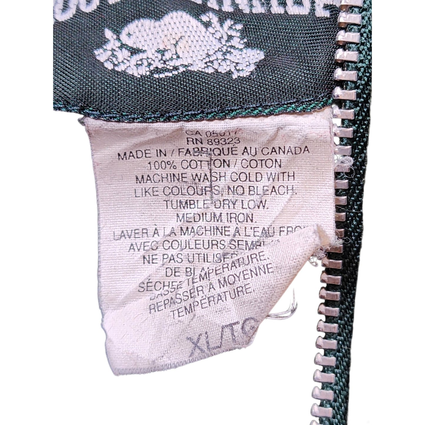 Roots Canada Half Zip Pullover Sweatshirt Mens XL Green Cotton Vintage Y2K