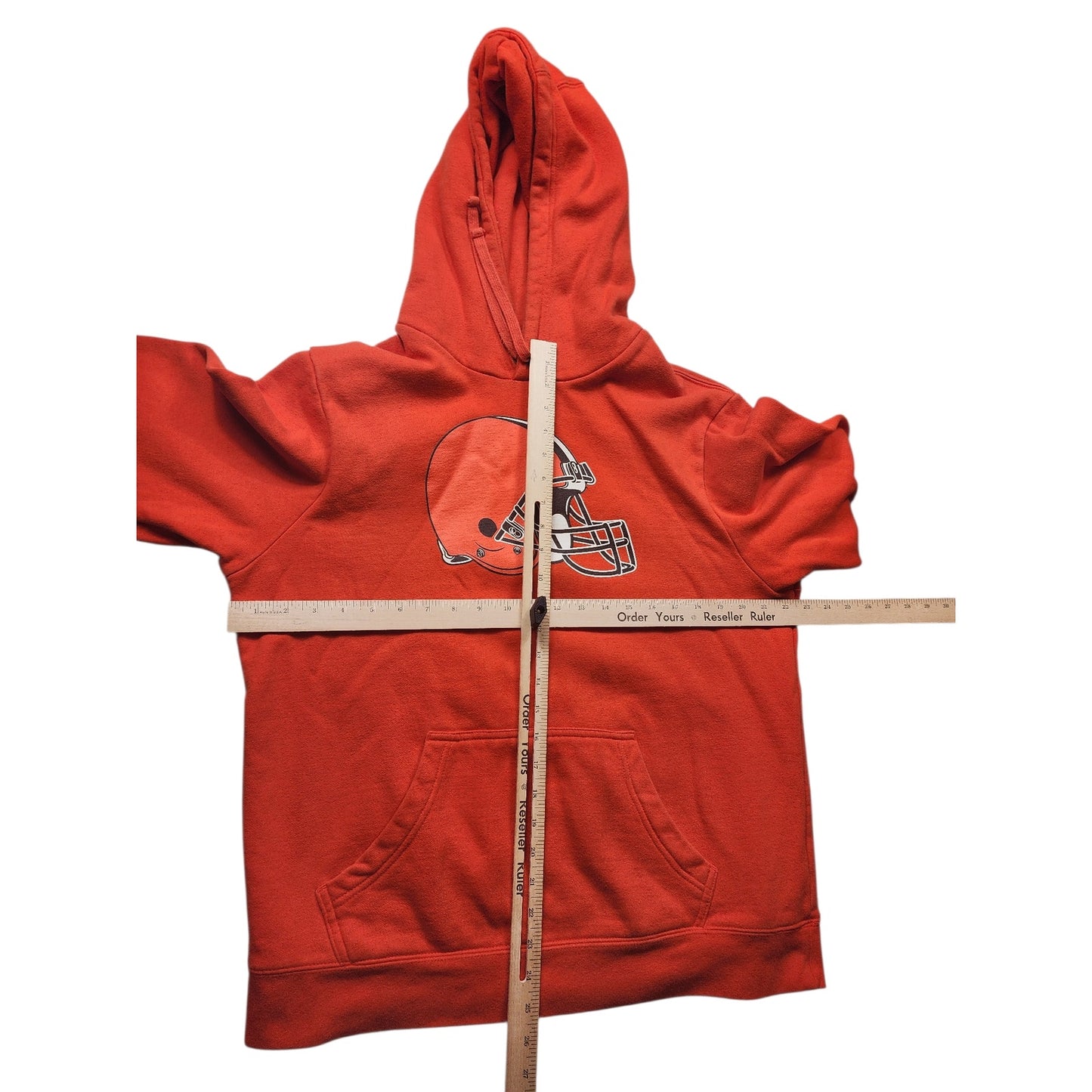 NFL Team Apparel Cleveland Browns Hoodie Mens Large Orange Pullover Sweatshirt