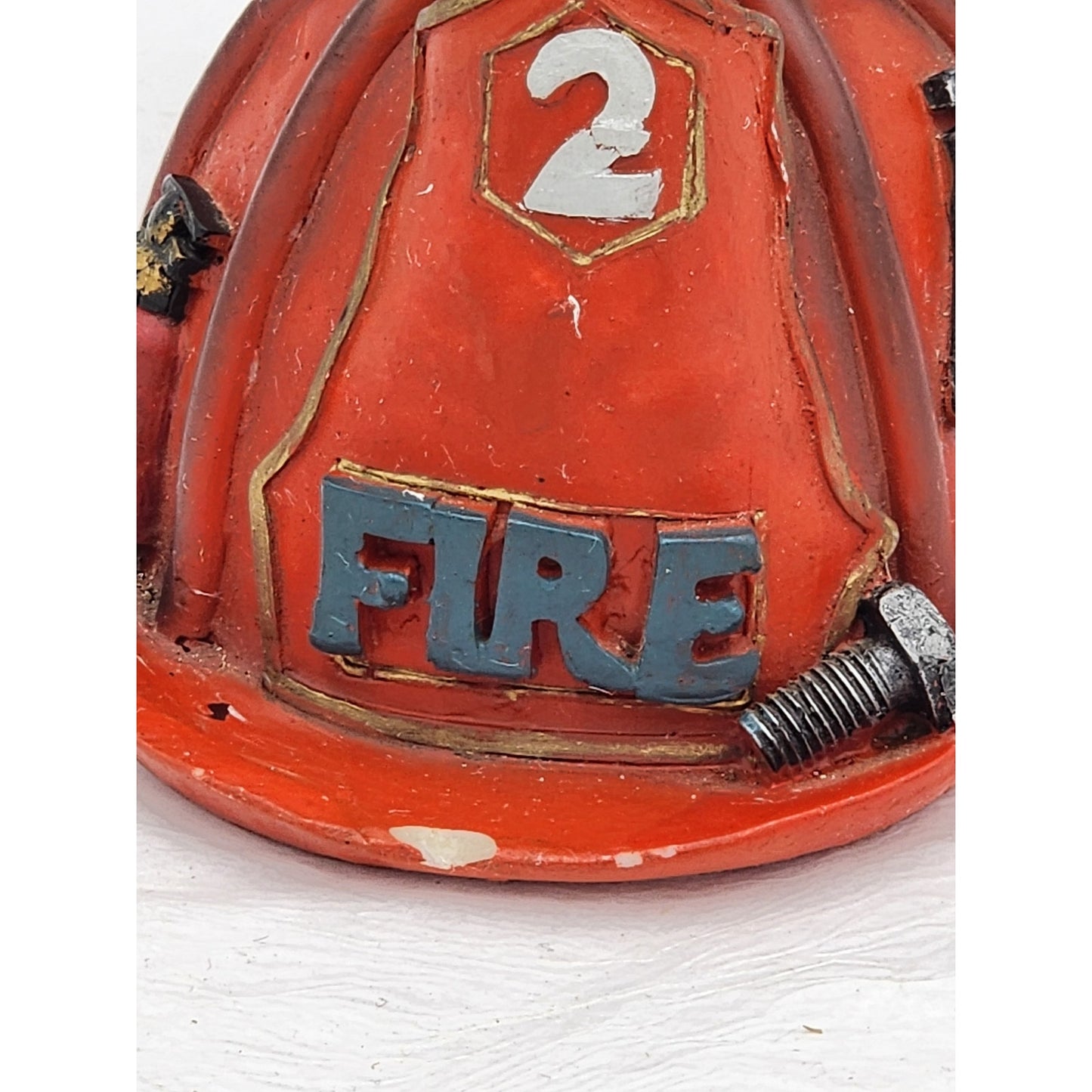 Vintage Dalmatian Puppy Firefighter Helmet Firemen Decor Shelf Dog Adorable 4"