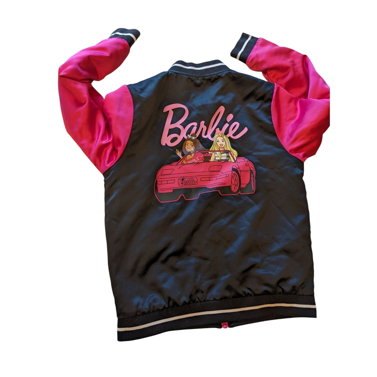Barbie Limited Edition Varsity Jacket Girls XL 14-16 Bomber Car Graphic 117508