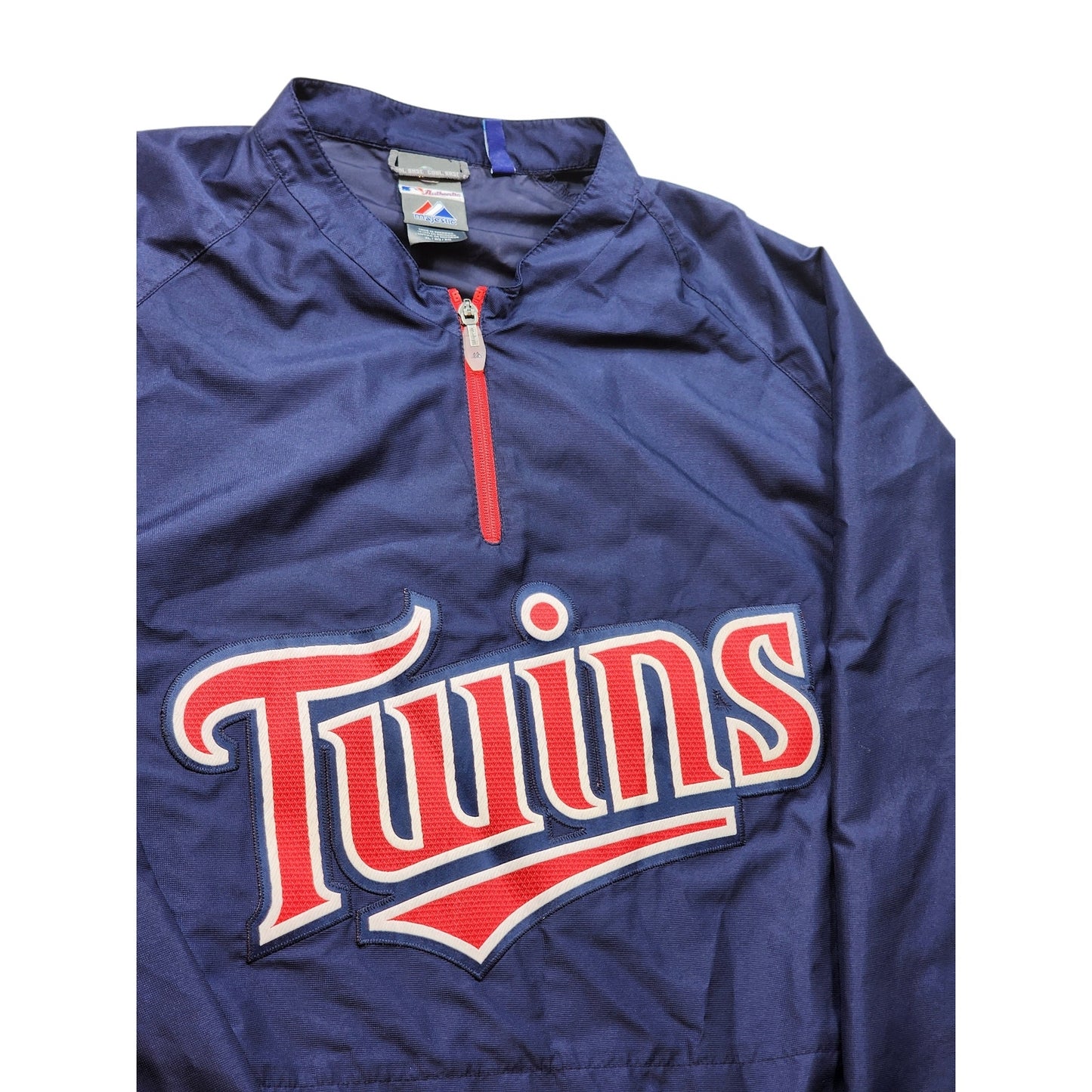 Majestic Minnesota Twins Pullover Windbreaker XL CoolBase Warmup Dugout Baseball