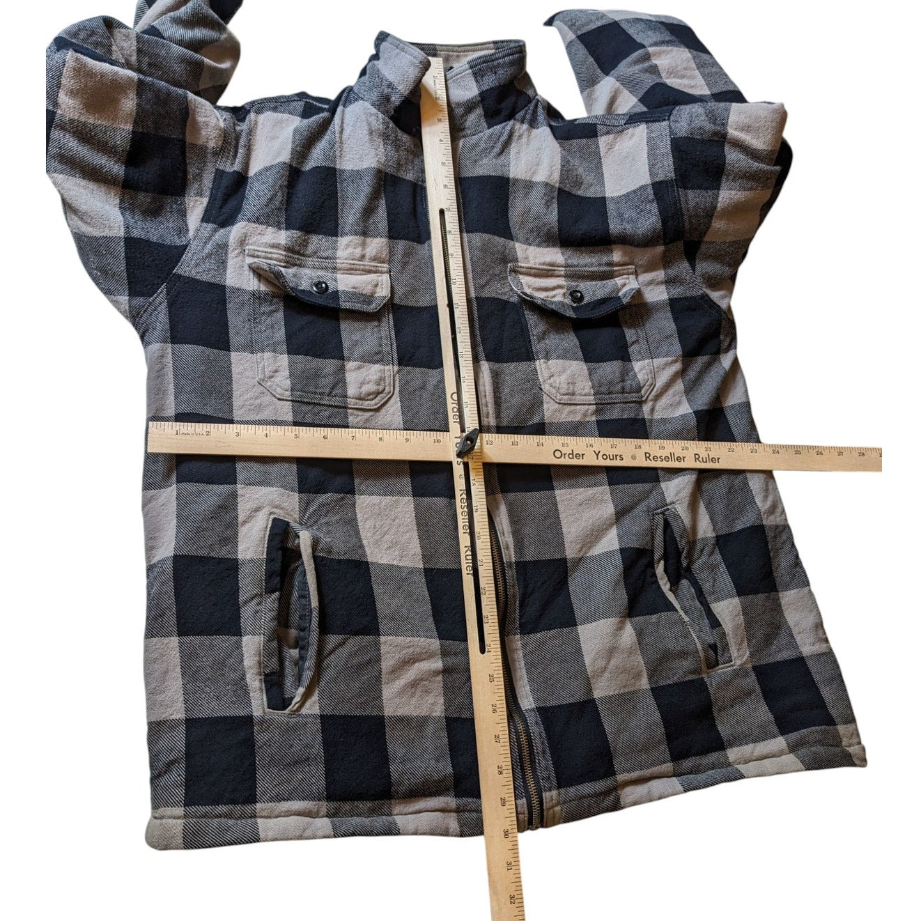 Field N Forest Sherpa Flannel Jacket Men XLT Zip BuffaloPlaid Lumberjack Shacket
