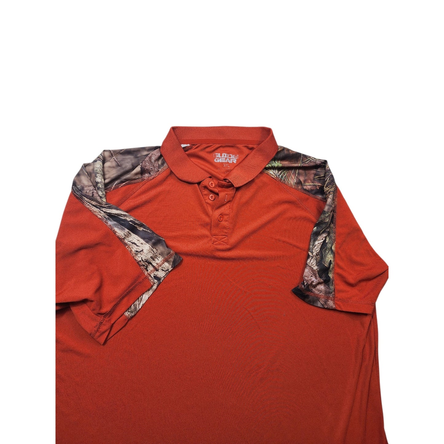 Guide Gear Polo Shirt Men 3XL Camo Shoulder Rust Orange Performance Hunting Golf