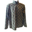 Eddie Bauer Men's Large Fleece Pullover Jacket Aztec Diamond Pattern Green
