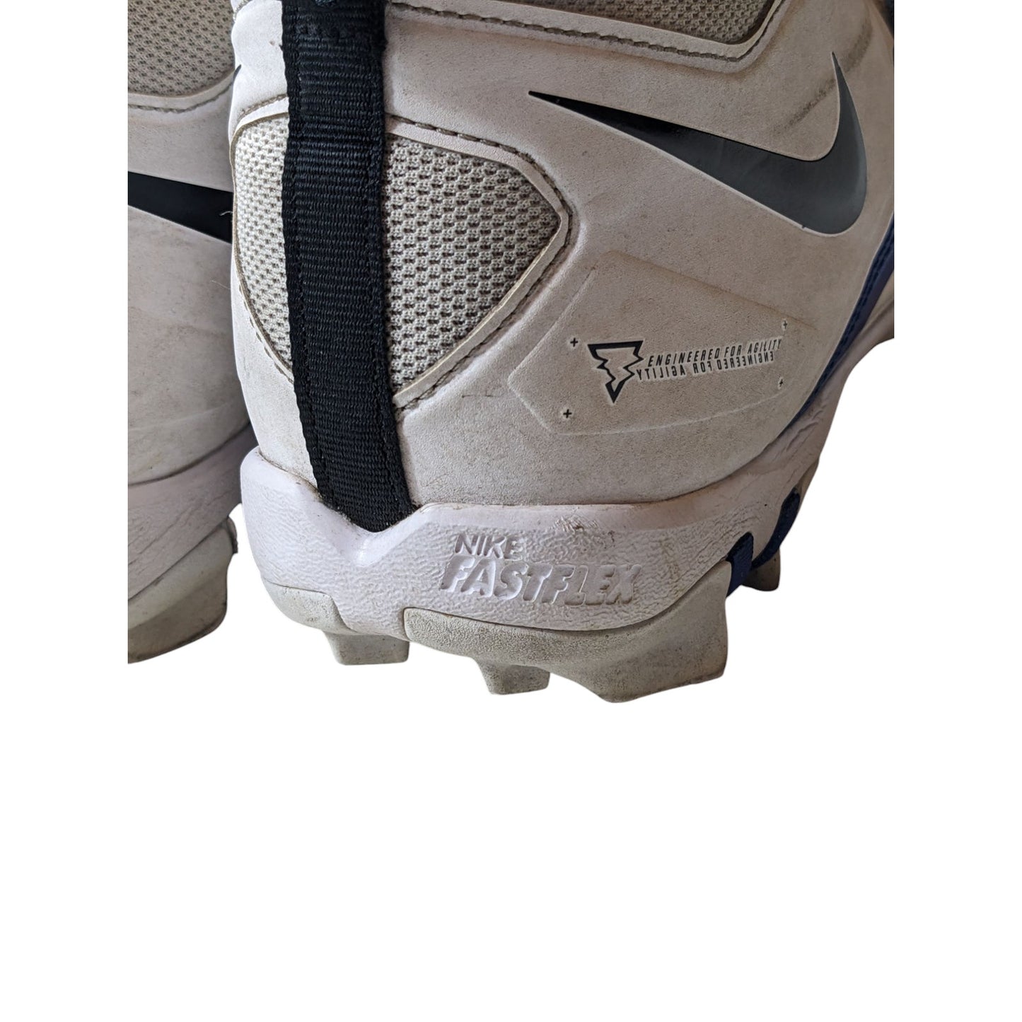 Nike Alpha Shoes Fastflex Cleats Mens 12 White Blue CV0582-101 Turf Football