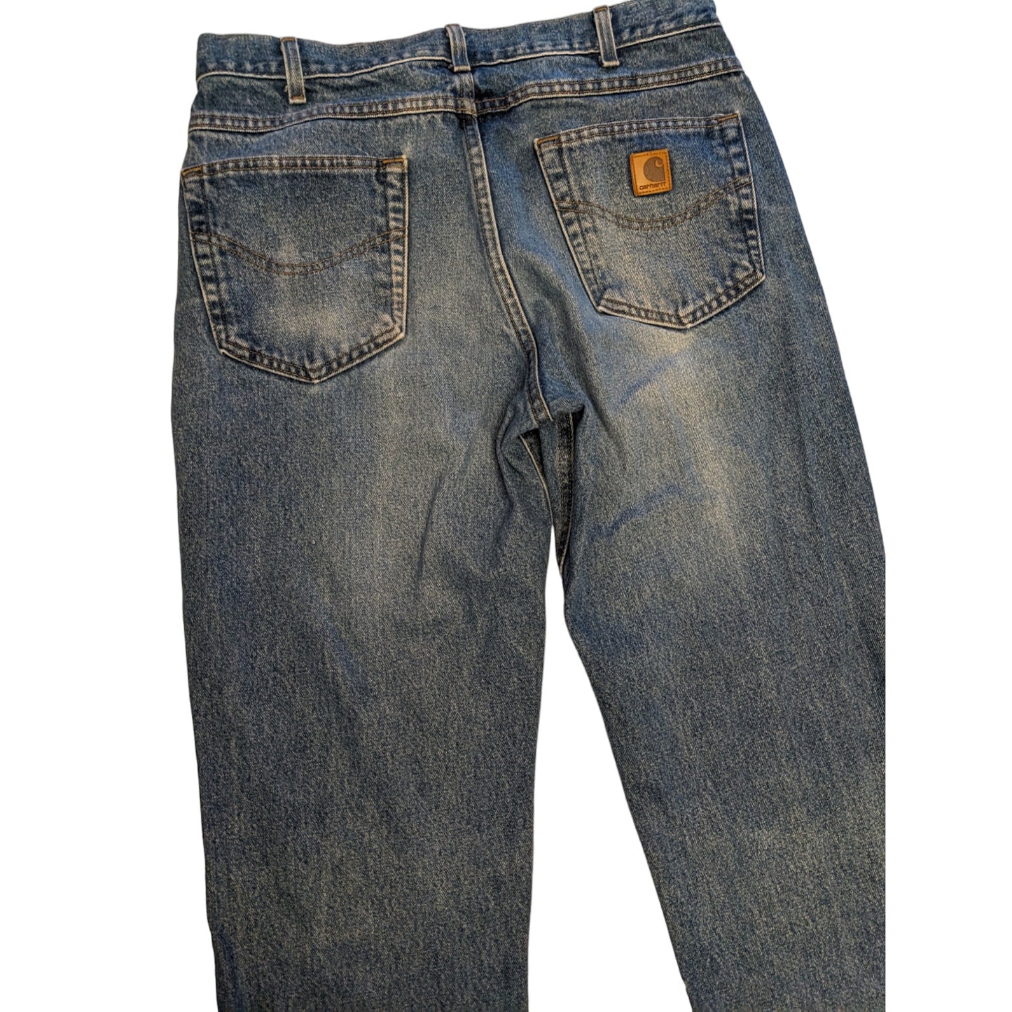 Carhartt Jeans Mens 35x32 Classic Blue Denim Workwear Pants Rugged Heavy Duty