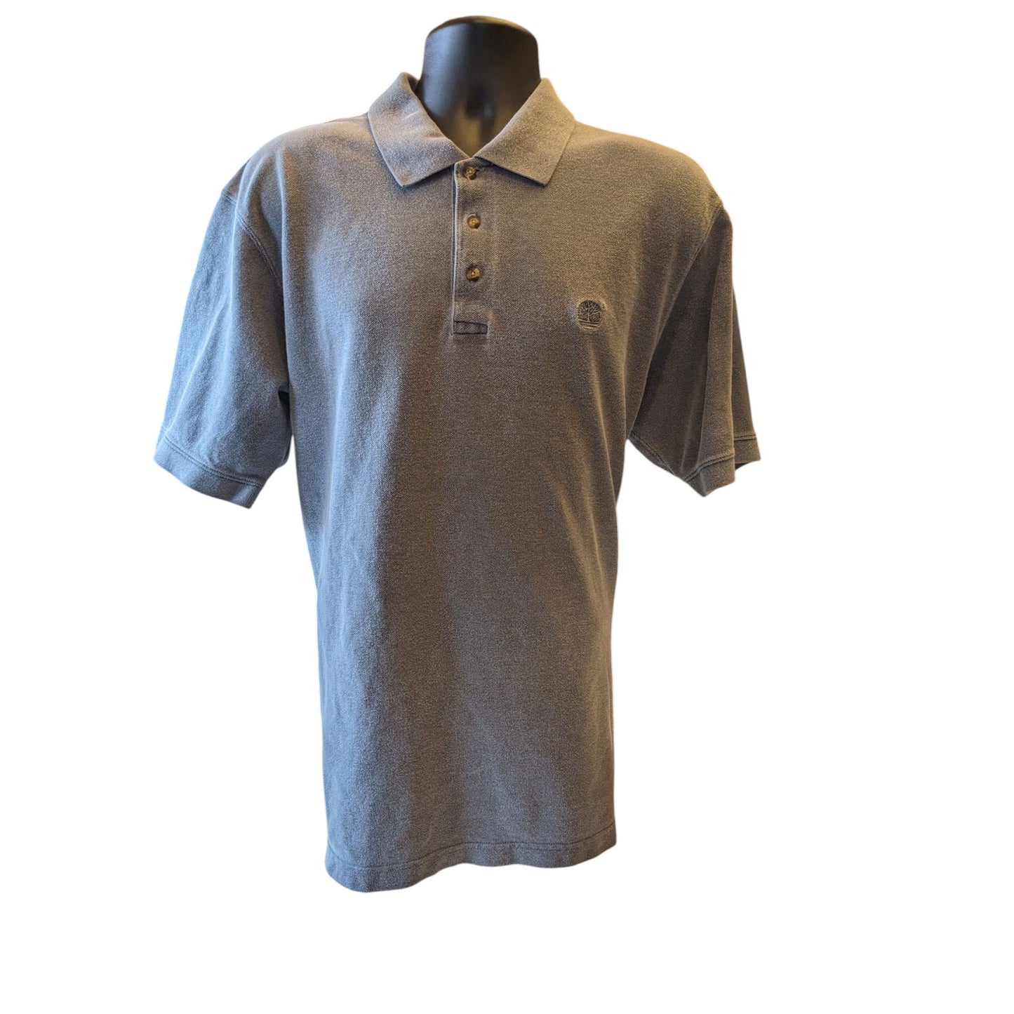Timberland Polo Shirt Mens XL Gray Cotton Casual Classic Fit Collar Preppy