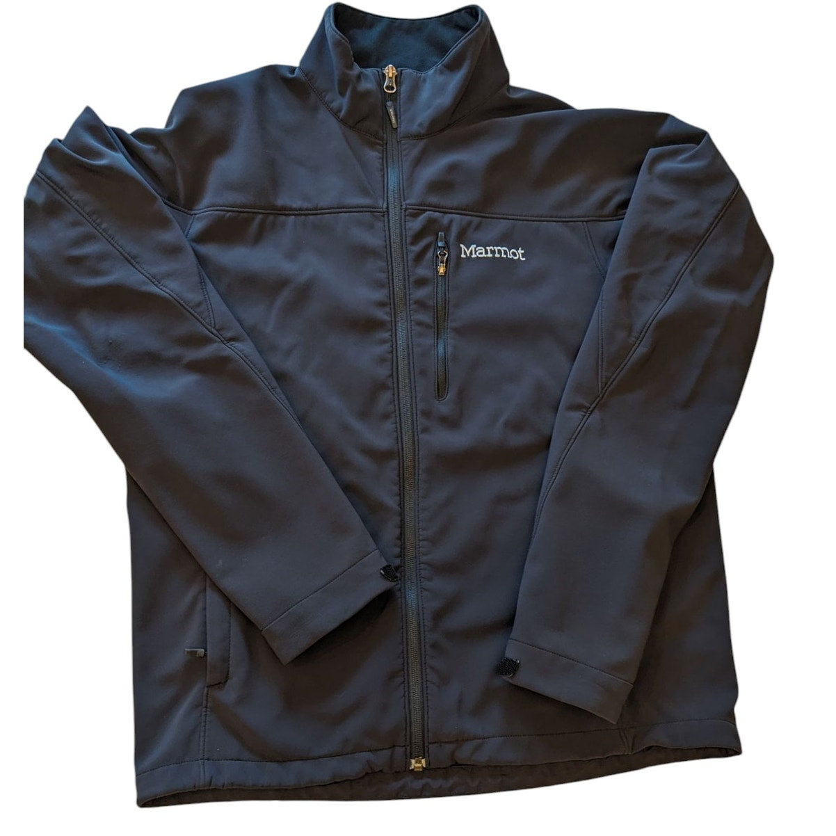 Marmot Softshell Jacket Mens Medium Windproof Zip Windbreaker Fleece Hiking