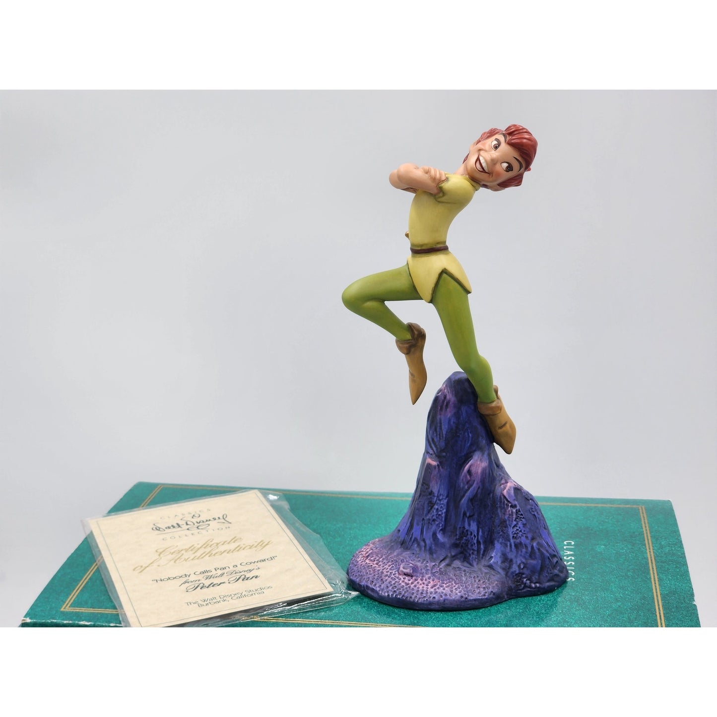 WDCC Peter Pan Figurine Nobody Calls Pan a Coward Vintage Disney Retired Box COA