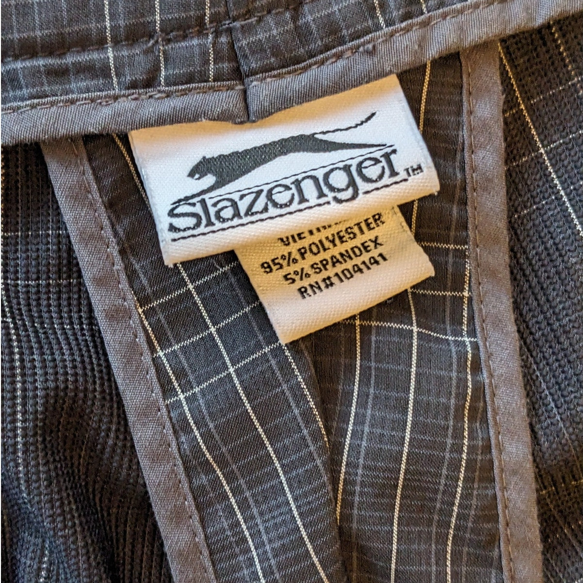 Slazenger Pants Mens 38x32 Plaid Golf Trousers Stretch Polyester Spandex Stretch